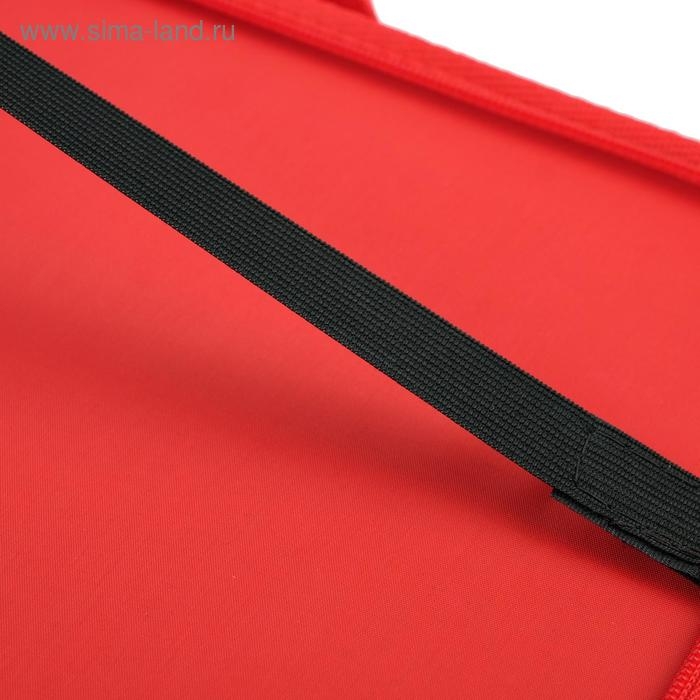 Папка для чертежей и рисунков для художников А3, 450 х 320 х 30 мм, с ручками, каркасная, текстильная, Estado, чёрная красный кант