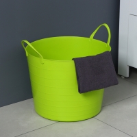 Корзина для белья мягкая, 27 л, 37,5&times;37,5&times;30 см, цвет ярко-зелёный