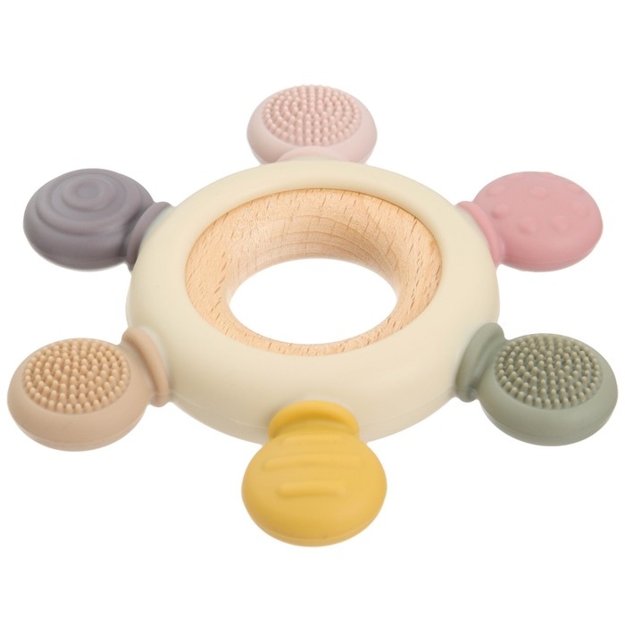 Прорезыватель силиконовый &laquo;Массажер&raquo;, цвет розовый, бежевый, Mum&Baby