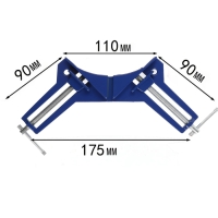 Струбцина угловая ТУНДРА, 90&deg;, винтовой зажим, алюминиевая, 75 мм