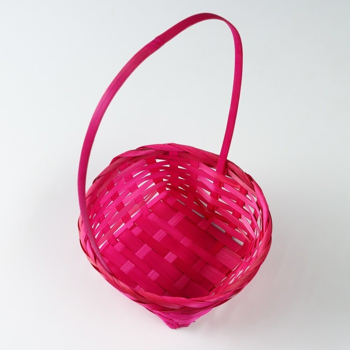 Набор корзин плетеных, D19x9/32 см, D22x9,5/34 см, D25x10/36 см, 3шт, розовые, бамбук