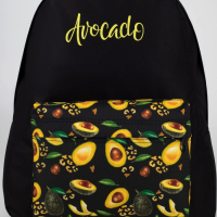 Рюкзак школьный молодёжный &laquo;Авокадо&raquo;, 33х13х37 см, отдел на молнии, н/карман, чёрный