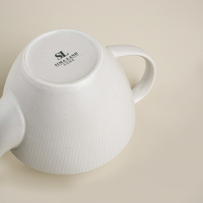 Чайник заварочный фарфоровый SL Home &laquo;Волна в камне&raquo;, 1 л, 22&times;13&times;15,5 см, цвет белый
