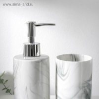 Набор аксессуаров для ванной комнаты &laquo;Сила&raquo;, 3 предмета (мыльница, дозатор для мыла 350 мл, стакан), цвет серый