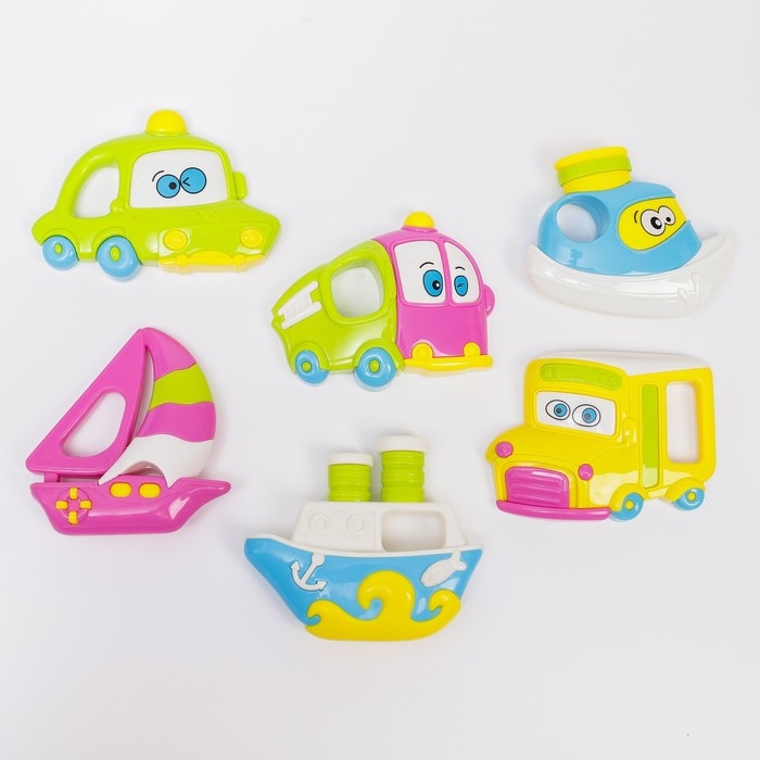 Набор погремушек &laquo;Розовый слон. Машинки&raquo;, 6 шт., подарочная упаковка