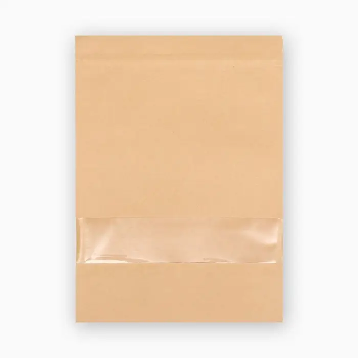 Пакет Zip - lock Крафт с прямоугольным окном 18&times;26 см
