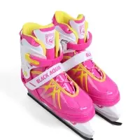 Коньки раздвижные BlackAqua, р. 39-42, для фитнеса, с роликовой платформой, цвет фуксия