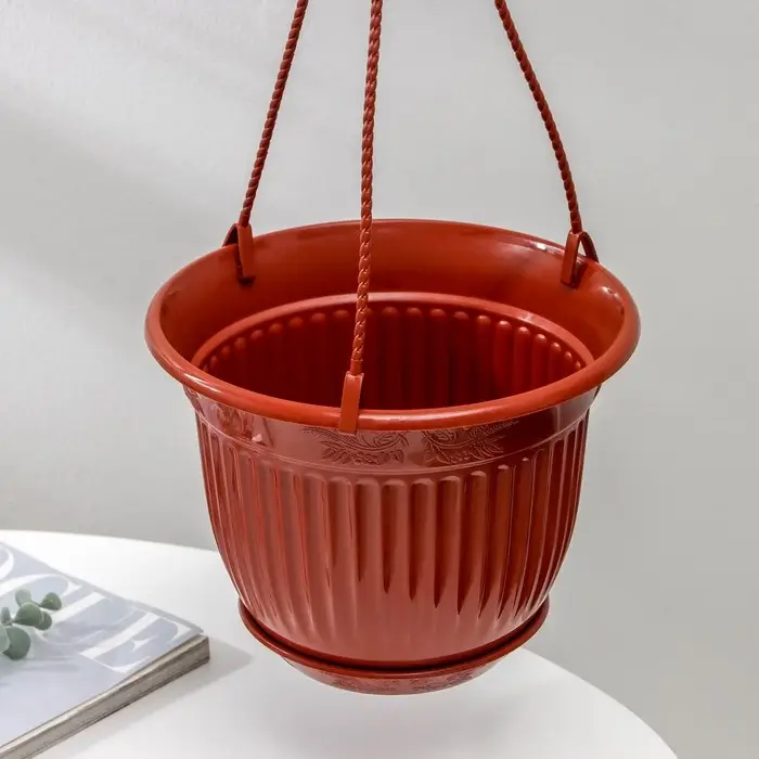 Кашпо для цветов &laquo;Венеция&raquo;, 5 л, с подвесом, коричневое