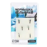 Мормышка Столбик чёрный, красное брюшко + куб хамелеон, вес 0.25 г