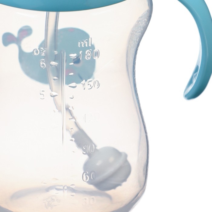 Бутылочка для кормления, ШГ &Oslash;50мм,180 мл, +0мес., цвет голубой