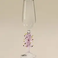 Бокал для шампанского "Елочный", розовый 6х25 см