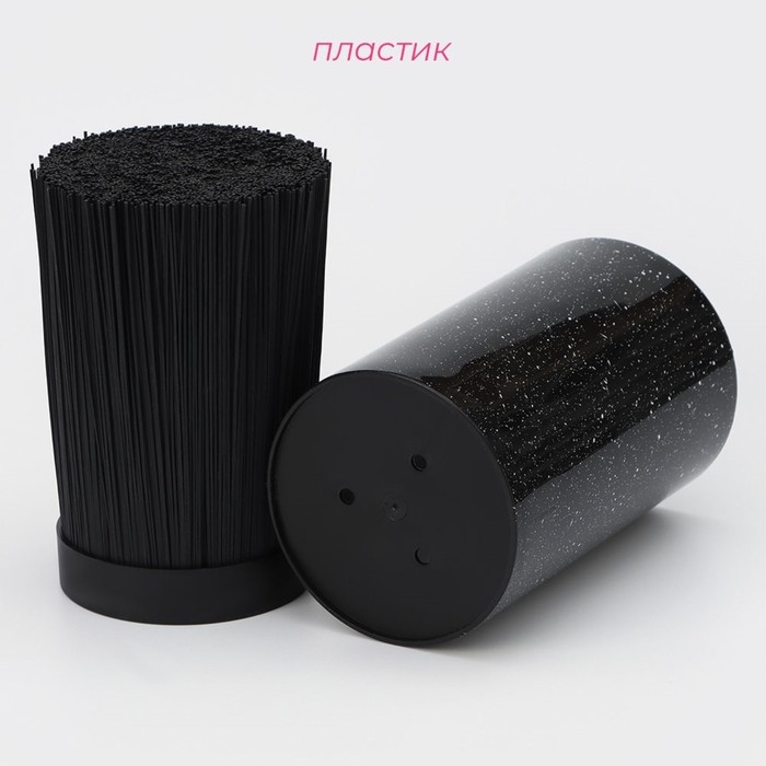 Подставка для ножей с наполнителем Доляна &laquo;Зефир&raquo;, 11&times;18 см, цвет чёрный