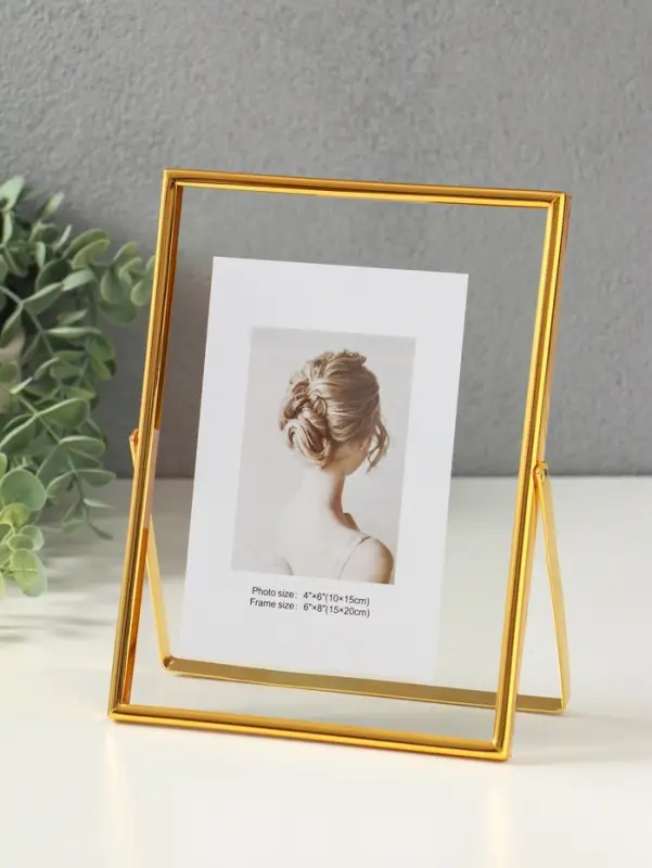 Фоторамка металл на 1 фото 15х20 см "Лофт" золото гальваника 1,2х16,5х21,8 см