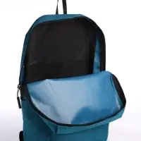 Рюкзак молодёжный на молнии, водонепроницаемый, 3 наружных кармана, цвет бирюзовый