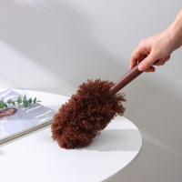 Щётка для удаления пыли Доляна &laquo;Антистатик&raquo;, 29 см, с подставкой на присоске, микрофибра, цвет коричневый