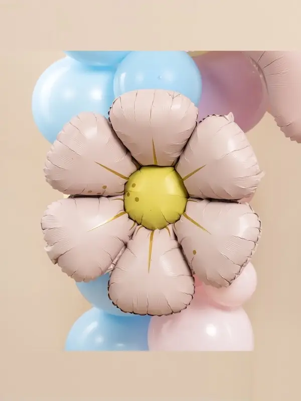 Воздушный шар фольгированный 25" &laquo;Ромашка&raquo;, светло - розовый сатин