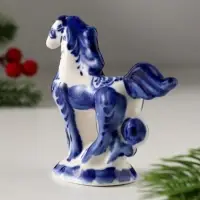 Сувенир Скакун , 9х9 см, гжель