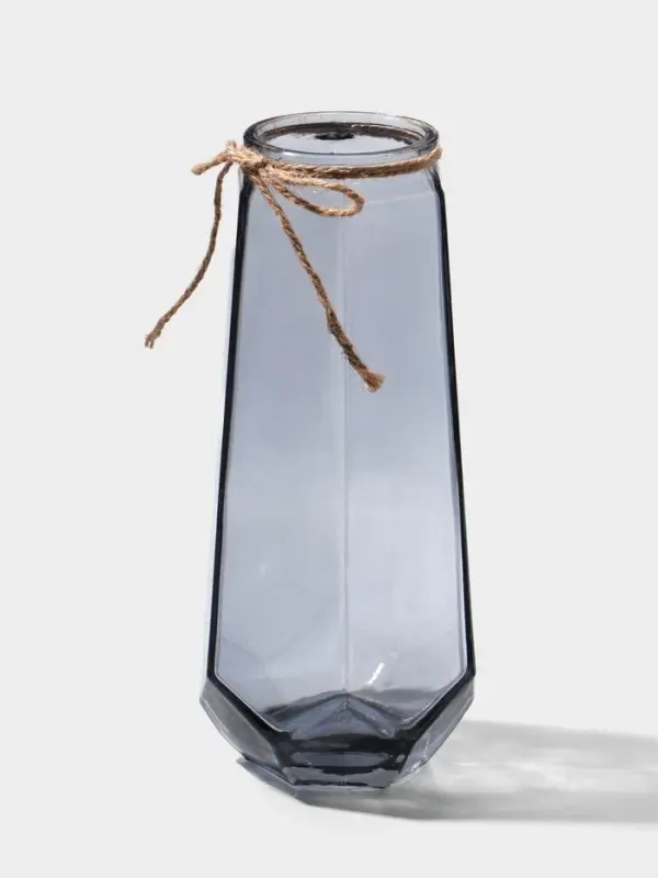 Ваза стекло настольная "Калли" 21х9,5 см, серый