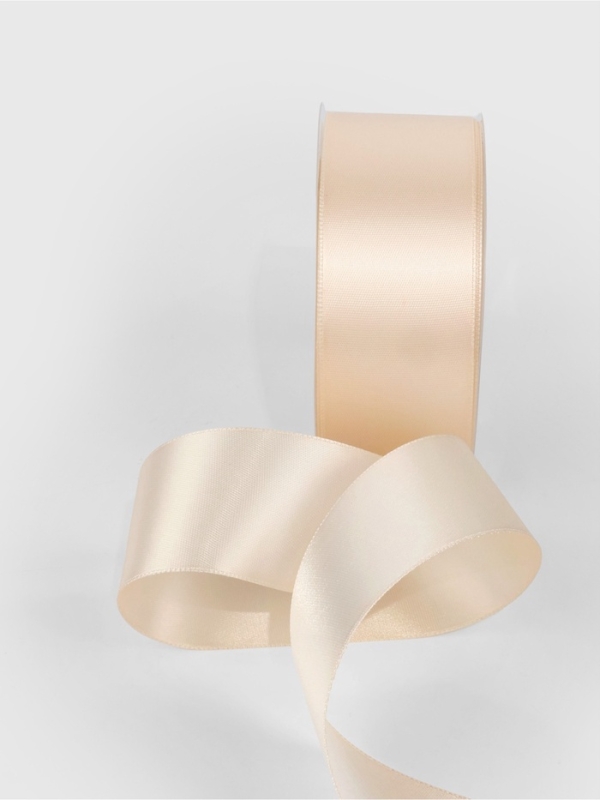 Лента атласная двухсторонняя №112 38мм*25&plusmn;1м айвори TR