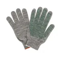 Перчатки рабочие, хб, вязка 10 класс, 5 нитей, размер 9, с ПВХ точками, серые, Greengo