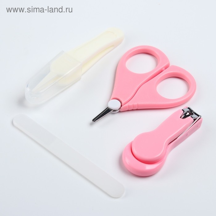 Набор по уходу за ребенком, 4 предмета, цвет розовый