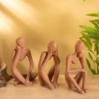 Сувенирный набор "Мыслители" 9х6х20 см (3 шт), алюминий