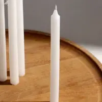 Свечи столовые хозяйственные "Белые" набор 10 шт d=1,5 см h=19 см 7,5х3х19,5 см