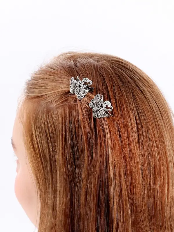 Крабик для волос &laquo;Бабочка&raquo;, 2.5 см, серебро