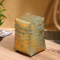 Корзинка плетеная "Голден" 16х16х23 см, голубой