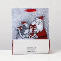 Пакет ламинированный "Дед мороз и пингвинёнок", 26 x 32 x 12 см