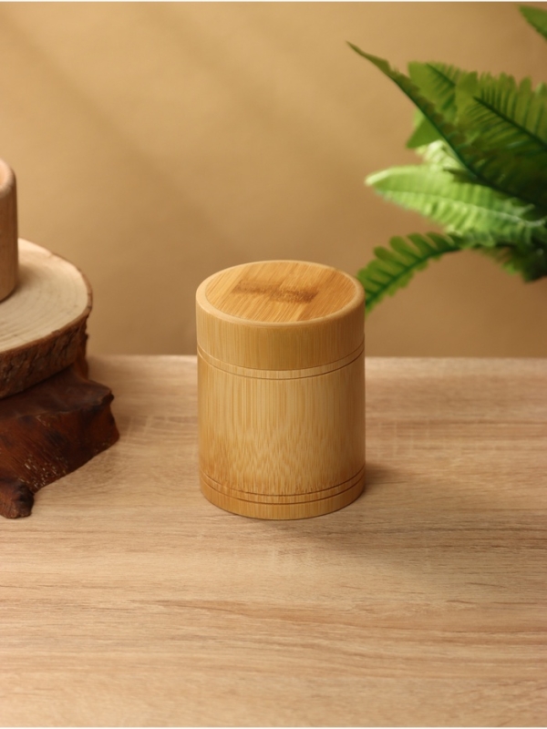 Банка для чая 11 см, бамбук  +/-  2 см.