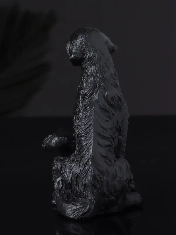 Фигура "Лабрадор с щенками", 10х7 см, черный