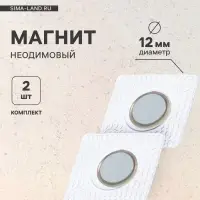 Магнит неодимовый для авто, d=12 мм, набор 2 шт.
