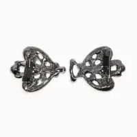 Зажим для кардигана "Ажур", тюльпан. цвет серый в сером