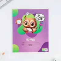 Тетрадь 12 листов в косую линейку, А5, на скрепке, блок №1 &laquo;Учись на 5+&raquo; МИКС