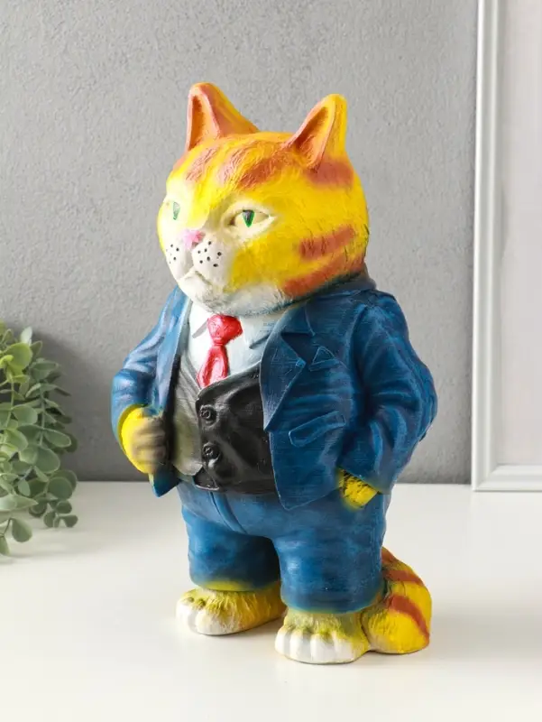 Копилка "Кот Тимофей" 35х22х15 см, рыжий