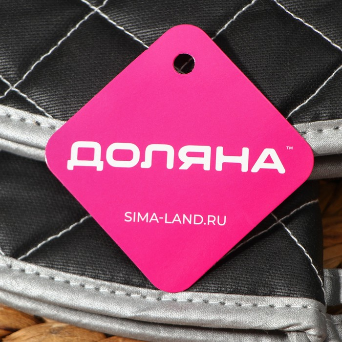 Набор прихваток &laquo;Профи&raquo;, 2 шт, 41&times;17&times;2,5 см, цвет чёрный