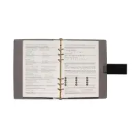 Органайзер на кольцах, А5, с хлястиком, 80л, линия, к/зам, Черный