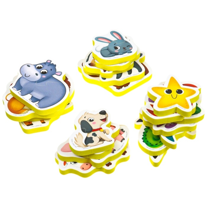 Мягкий пазл для малышей &laquo;Собираем животных&raquo;, 20 пазлов, 40 деталей, Крошка Я