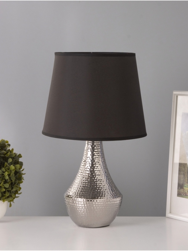 Настольная лампа "Хелена" 1х15Вт Е14 серебро 25х25х39см