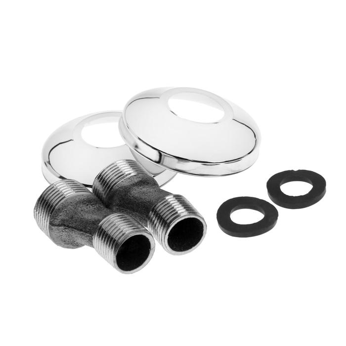 Смеситель для ванны ZEIN Z9035, кран-букса латунь 1/2", душевая лейка и шланг, хром