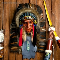 Панно "Индеец Лиуону" 40х15х60 см, МИКС