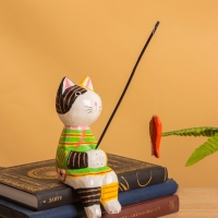 Сувенир &laquo;Кот рыбак в рубашке&raquo;, 6&times;8&times;16 см, дерево