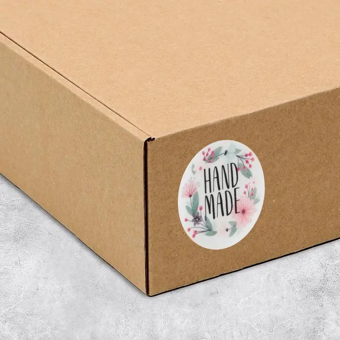 Наклейки для бизнеса &laquo;Своими руками&raquo;, белые, 50 шт, 4 х 4 см