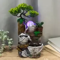 Фонтан "Ведерки под деревом" 32х15х13 см (с подсветкой)