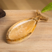 Блюдо в форме рыбки "Пряник" дерево манго 25,5х10х2 см