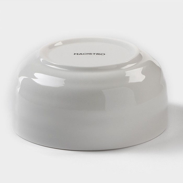 Салатник фарфоровый Magistro &laquo;Волна Бланш&raquo;, 500 мл, d=12,5 см, цвет белый