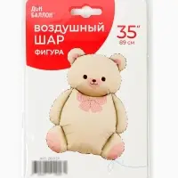 Воздушный шар фольгированный 35" &laquo;Мишка с бантом&raquo;