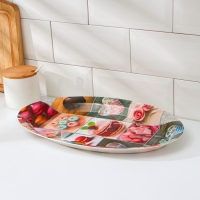Поднос овальный Доляна &laquo;Макаруны&raquo;, 37&times;24&times;3 см, цвет МИКС