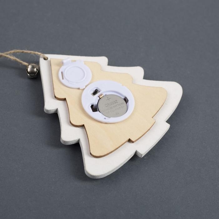 Ёлочная игрушка &laquo;Ёлочка с оленем&raquo;, от батареек, свечение тёплое белое